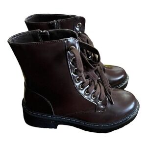 NEW SUGAR Women's Kaedy Dk Brown Lace Up Round Toe Combat Boots in DK Brown